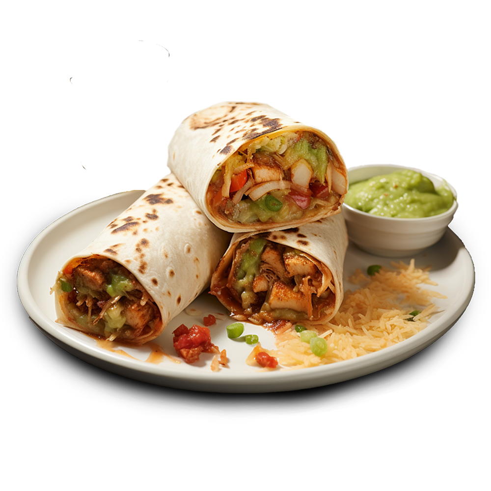 plato con 3 burritos